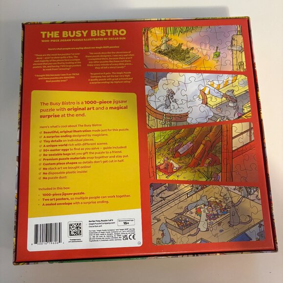 Magic Puzzle Company The Busy Bistro 1000 Piece Jigsaw Puzzle 28" x 21" Series 2 - Picture 4 of 11
